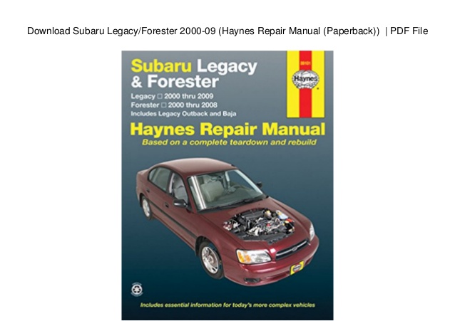 2012 subaru legacy repair manual pdf